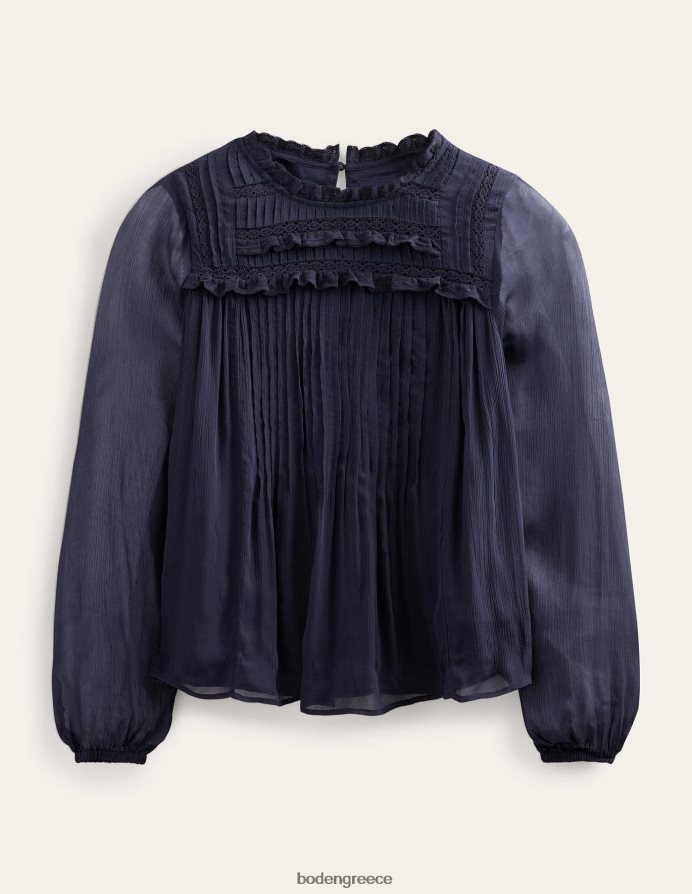 ΠΟΛΕΜΙΚΟ ΝΑΥΤΙΚΟ είδη ένδυσης τζορτζέτ διακοσμημένο τοπ Boden γυναίκες 464PH82184