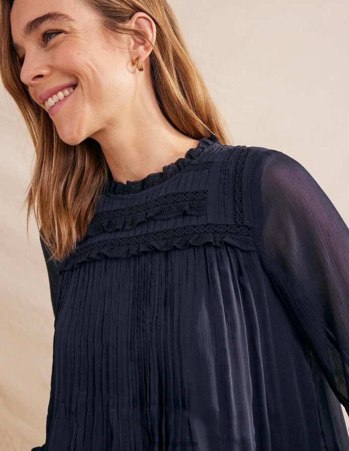 ΠΟΛΕΜΙΚΟ ΝΑΥΤΙΚΟ είδη ένδυσης τζορτζέτ διακοσμημένο τοπ Boden γυναίκες 464PH82184