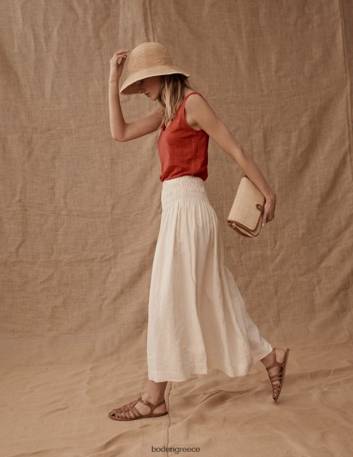 ντομάτα είδη ένδυσης μπλούζα από λινό λαιμόκοψη Boden γυναίκες 464PH82189