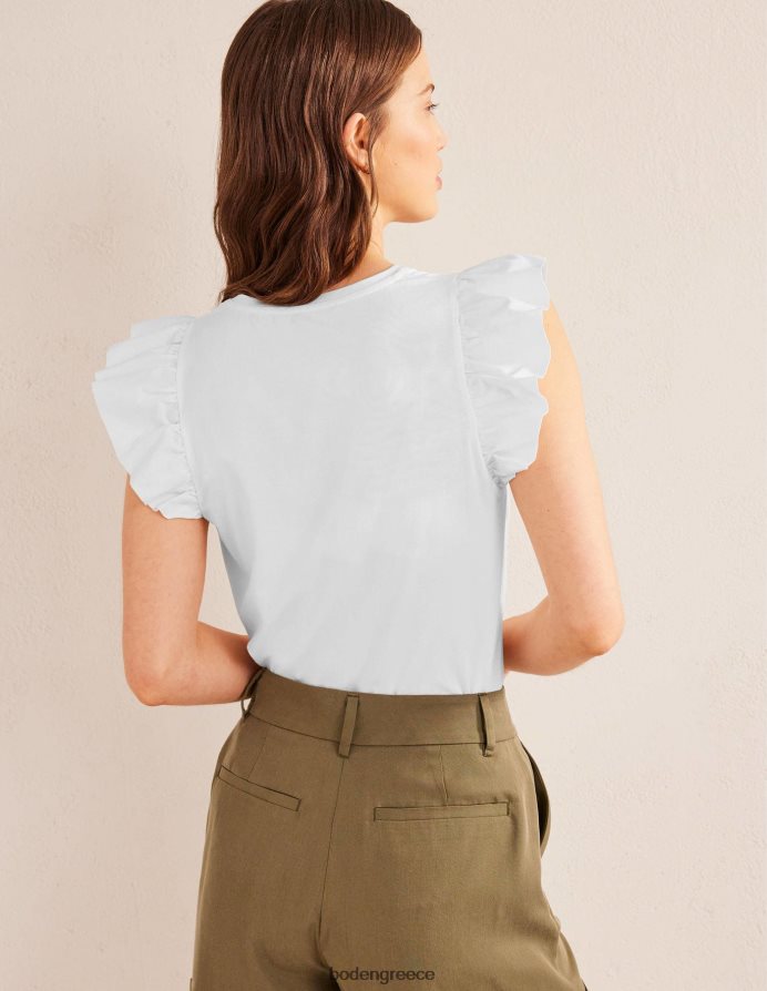 άσπρο είδη ένδυσης σέσουλα μπροστινό υφαντό μίγμα κορυφής Boden γυναίκες 464PH82206