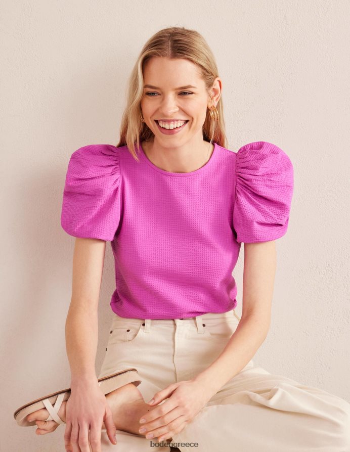 τριαντάφυλλο βιολετί είδη ένδυσης μπλουζάκι με φουσκωτά μανίκια Boden γυναίκες 464PH82209