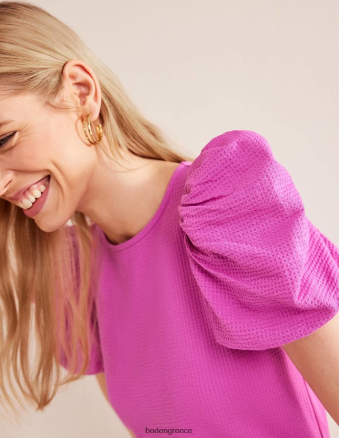 τριαντάφυλλο βιολετί είδη ένδυσης μπλουζάκι με φουσκωτά μανίκια Boden γυναίκες 464PH82209