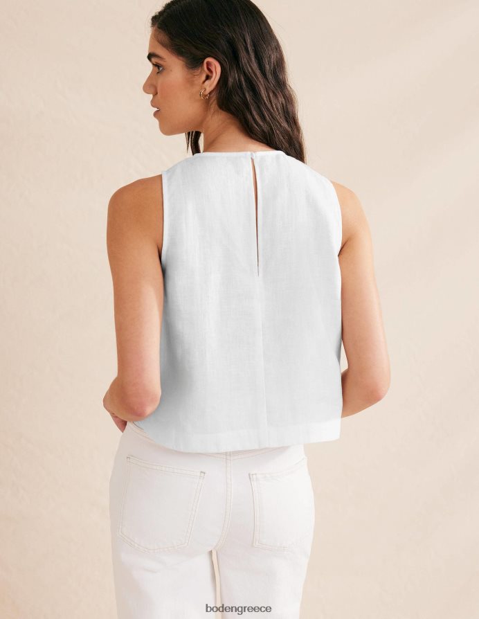 άσπρο είδη ένδυσης μπλουζάκι λινό κοχύλι Boden γυναίκες 464PH82242