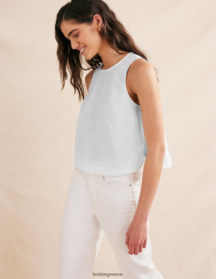 άσπρο είδη ένδυσης μπλουζάκι λινό κοχύλι Boden γυναίκες 464PH82242