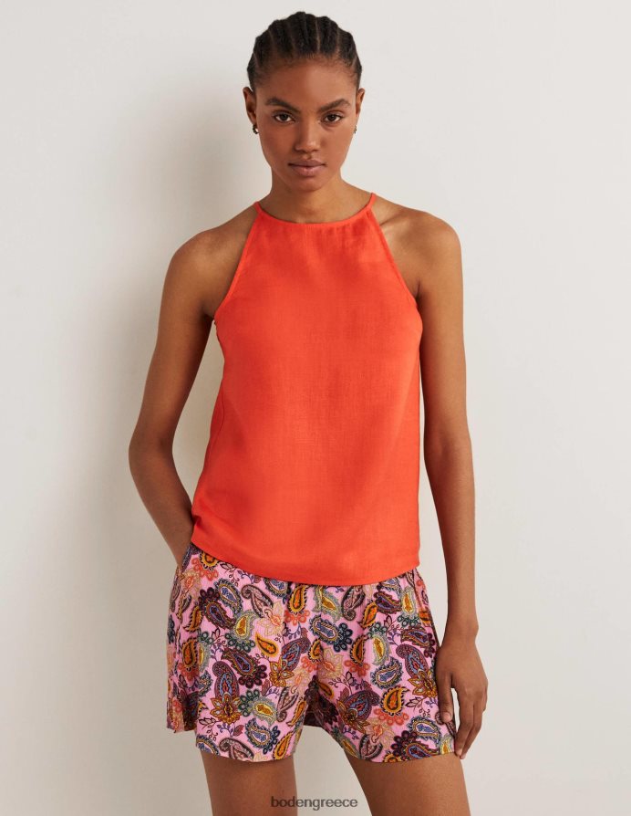 πορτοκαλί τίγρη είδη ένδυσης λινό μπλουζάκι με τιράντες Boden γυναίκες 464PH82399