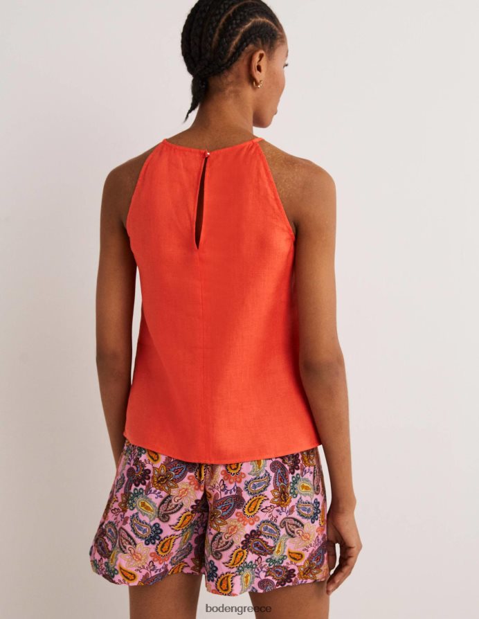πορτοκαλί τίγρη είδη ένδυσης λινό μπλουζάκι με τιράντες Boden γυναίκες 464PH82399