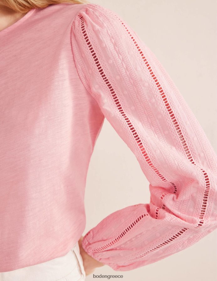 ροζ ντάλια είδη ένδυσης Μπλούζα με μανίκια με λαιμόκοψη Boden γυναίκες 464PH82503