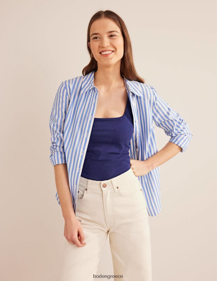 κυανούν χρώμα είδη ένδυσης γιλέκο διπλής στρώσης με τετράγωνο λαιμό Boden γυναίκες 464PH82530