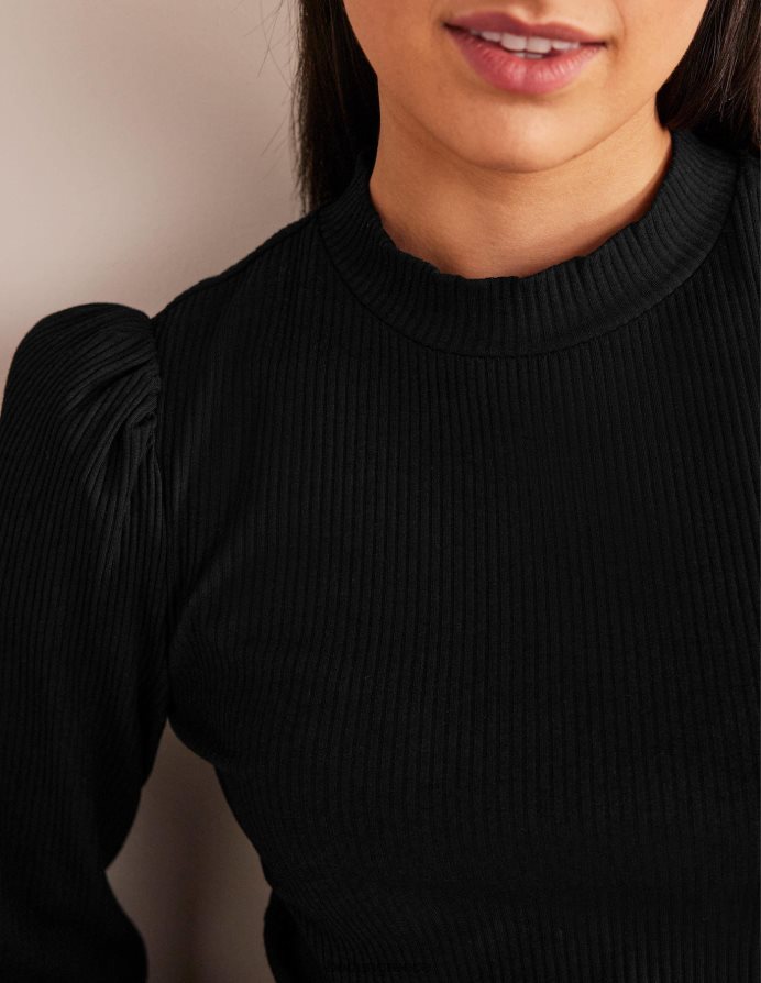 μαύρος είδη ένδυσης λεπτομέρεια στο μανίκι με ραβδώσεις Boden γυναίκες 464PH82591