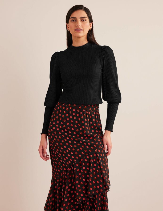 μαύρος είδη ένδυσης λεπτομέρεια στο μανίκι με ραβδώσεις Boden γυναίκες 464PH82591