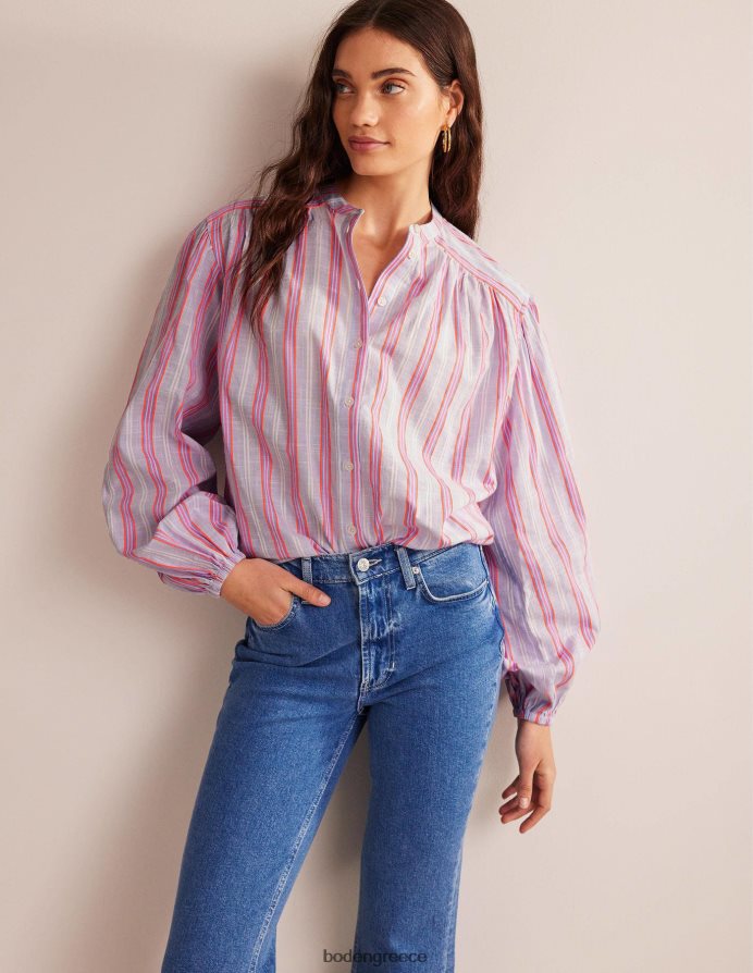 μπλε και καρπούζι γροθιά είδη ένδυσης υπερμεγέθη μπλουζόν μανίκι πουκάμισο Boden γυναίκες 464PH8593