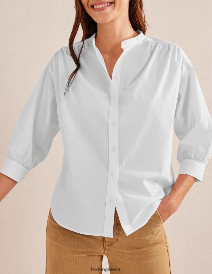 άσπρο είδη ένδυσης χαλαρό πουκάμισο από ποπλίνα Boden γυναίκες 464PH8595