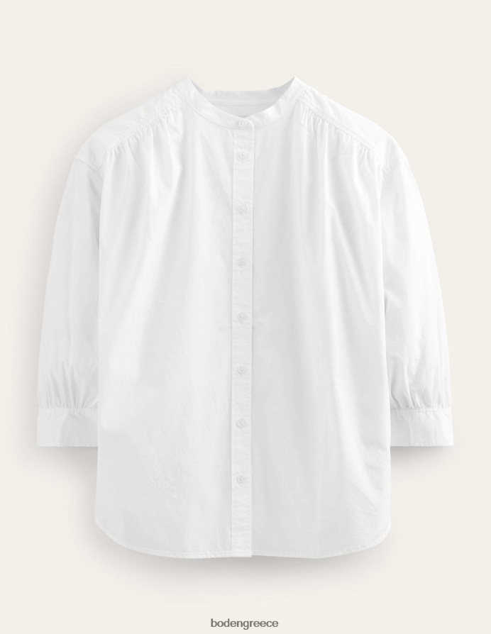 άσπρο είδη ένδυσης χαλαρό πουκάμισο από ποπλίνα Boden γυναίκες 464PH8595