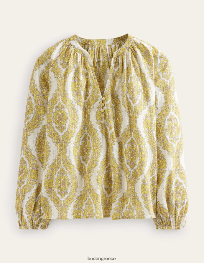 στεφάνι ανανά & βοτανικό είδη ένδυσης εμπριμέ με λαιμόκοψη αστραφτερή μπλούζα Boden γυναίκες 464PH898