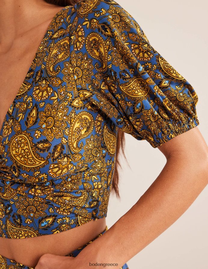 Harvest Gold & Paisley βεράντα είδη ένδυσης cropped twist λεπτομέρεια επάνω Boden γυναίκες 464PH81535