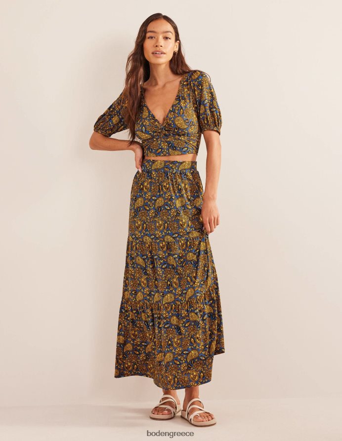 Harvest Gold & Paisley βεράντα είδη ένδυσης cropped twist λεπτομέρεια επάνω Boden γυναίκες 464PH81535