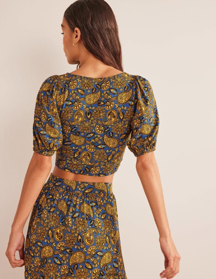 Harvest Gold & Paisley βεράντα είδη ένδυσης cropped twist λεπτομέρεια επάνω Boden γυναίκες 464PH81535