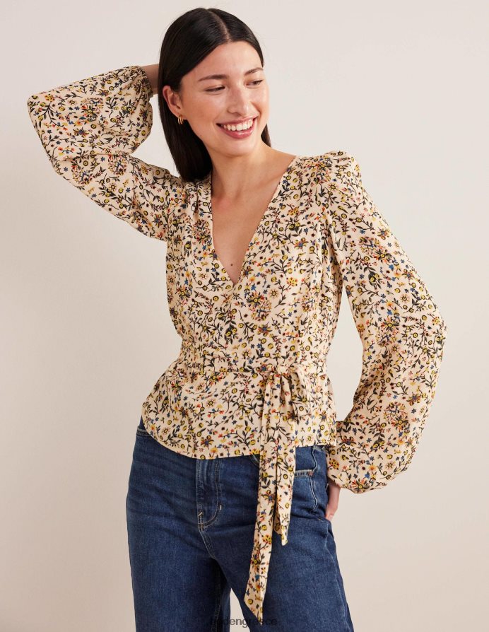 Paisley από ελεφαντόδοντο & αγριολούλουδα είδη ένδυσης δέσιμο στη μέση Boden γυναίκες 464PH81624