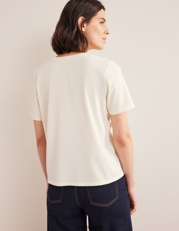 ωχρό κίτρινο είδη ένδυσης T-shirt του πληρώματος βαμμένο με λαχανικά Boden γυναίκες 464PH81484