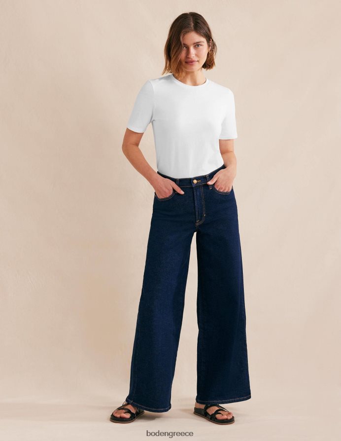 άσπρο είδη ένδυσης T-shirt με λαιμόκοψη από καθαρό βαμβάκι Boden γυναίκες 464PH81575