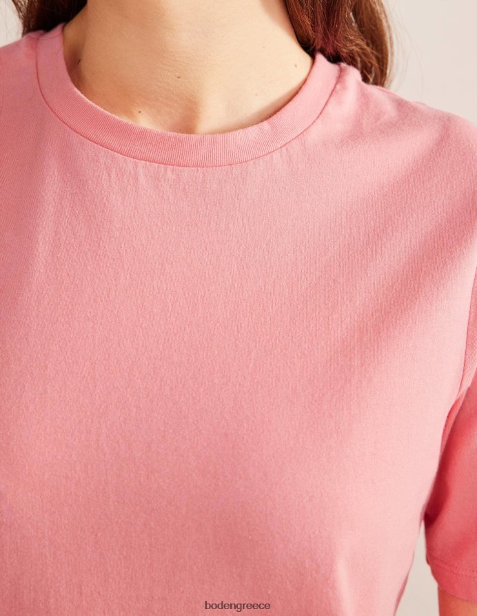 σορμπέ ροδάκινο είδη ένδυσης T-shirt με λαιμόκοψη από καθαρό βαμβάκι Boden γυναίκες 464PH81853