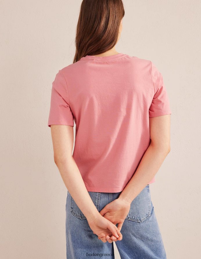 σορμπέ ροδάκινο είδη ένδυσης T-shirt με λαιμόκοψη από καθαρό βαμβάκι Boden γυναίκες 464PH81853