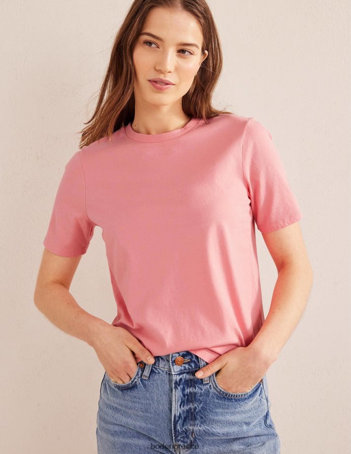 σορμπέ ροδάκινο είδη ένδυσης T-shirt με λαιμόκοψη από καθαρό βαμβάκι Boden γυναίκες 464PH81853