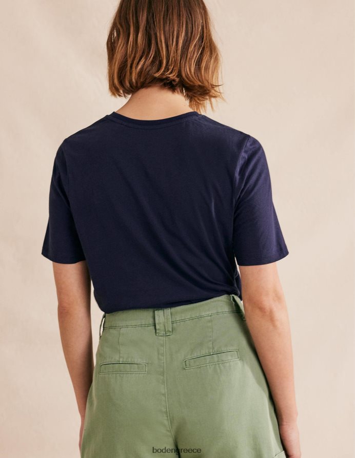 ΠΟΛΕΜΙΚΟ ΝΑΥΤΙΚΟ είδη ένδυσης T-shirt με λαιμόκοψη από καθαρό βαμβάκι Boden γυναίκες 464PH81863
