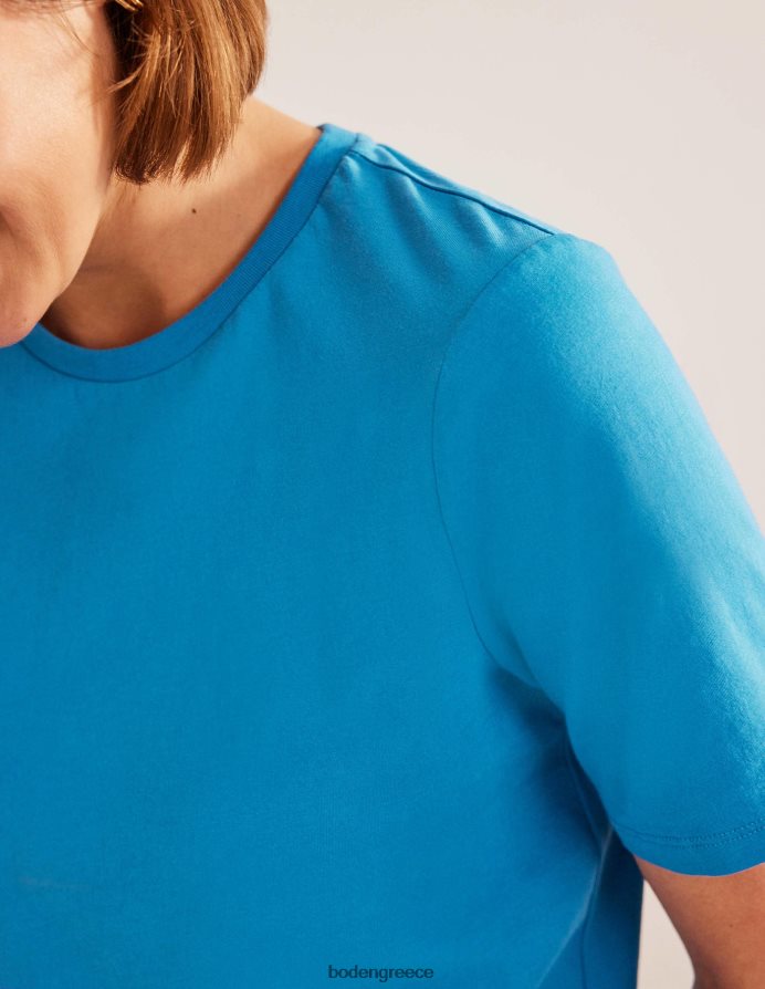 μπλε της Κίνας είδη ένδυσης T-shirt με λαιμόκοψη από καθαρό βαμβάκι Boden γυναίκες 464PH81909