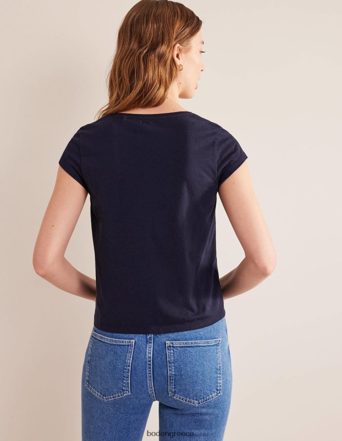 ΠΟΛΕΜΙΚΟ ΝΑΥΤΙΚΟ είδη ένδυσης T-shirt με λαιμόκοψη από καθαρό βαμβάκι Boden γυναίκες 464PH82529