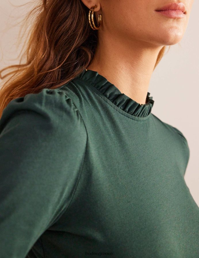 τσάτσγουορθ πράσινο είδη ένδυσης T-shirt με λεπτομέρεια supersoft Boden γυναίκες 464PH8184