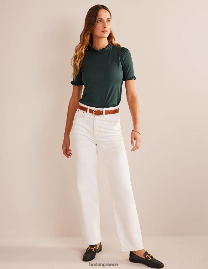 τσάτσγουορθ πράσινο είδη ένδυσης T-shirt με λεπτομέρεια supersoft Boden γυναίκες 464PH8184