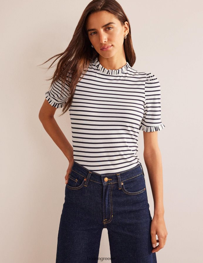 ελεφαντόδοντο & ναυτικό είδη ένδυσης T-shirt με λεπτομέρεια supersoft Boden γυναίκες 464PH8185