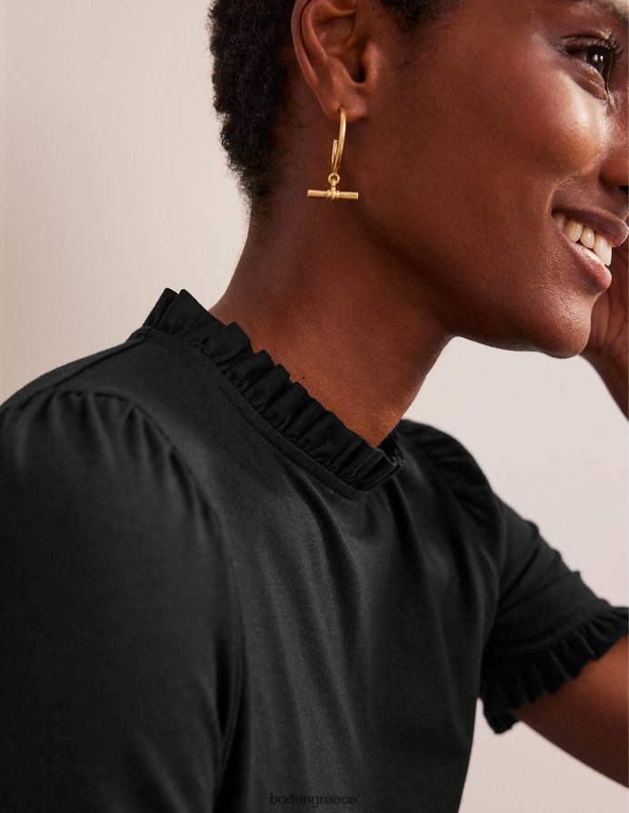 μαύρος είδη ένδυσης T-shirt με λεπτομέρεια supersoft Boden γυναίκες 464PH8192