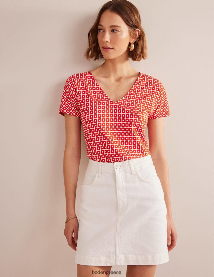 κύβος Vermillion είδη ένδυσης μπλουζάκι με γραβάτα Boden γυναίκες 464PH81524