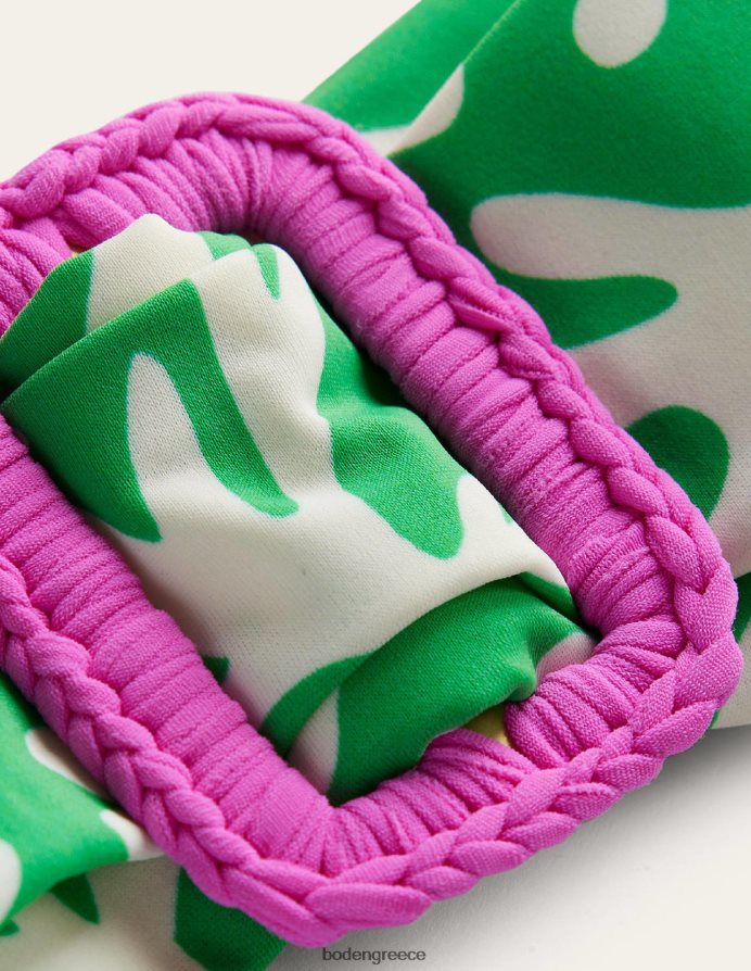 πράσινο & αφηρημένο φύλλωμα είδη ένδυσης τυλίξτε πόρπη bandeau top Boden γυναίκες 464PH81630