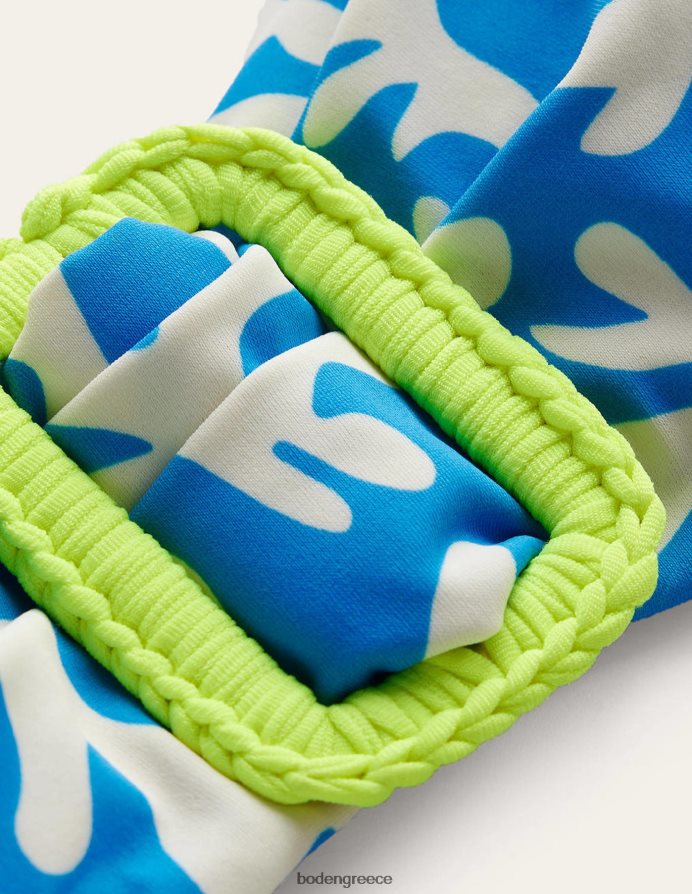 μπλε & αφηρημένο φύλλωμα είδη ένδυσης τυλίξτε πόρπη bandeau top Boden γυναίκες 464PH81905