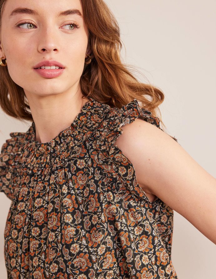 black & block paisley είδη ένδυσης αμάνικο μπλουζάκι με λεπτομέρεια Boden γυναίκες 464PH81336