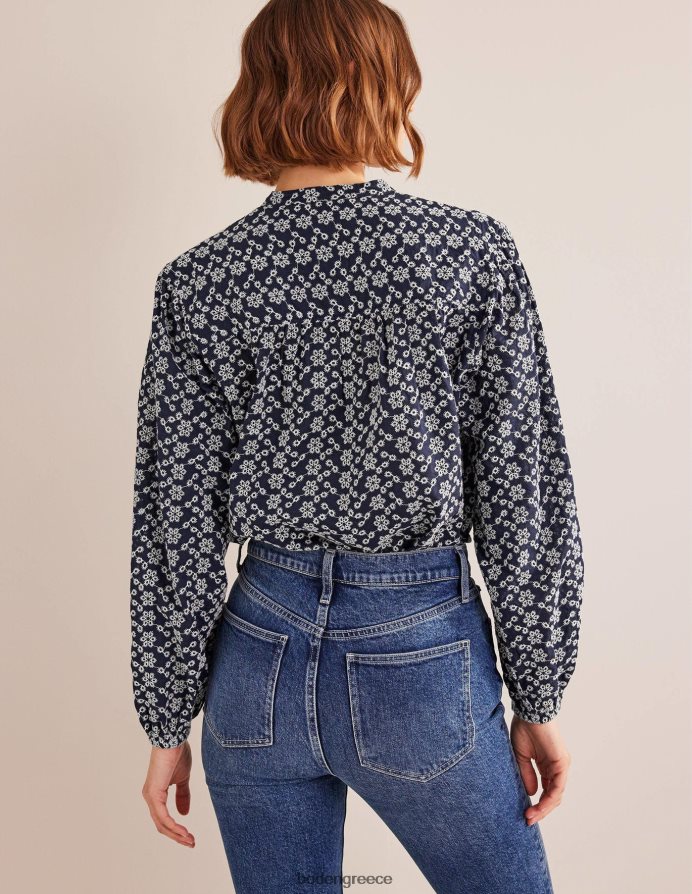 ναυτικό broderie είδη ένδυσης υπερμεγέθη πουκάμισο broderie Boden γυναίκες 464PH8590