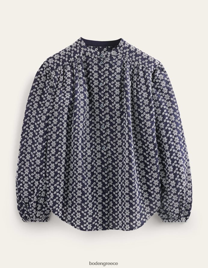 ναυτικό broderie είδη ένδυσης υπερμεγέθη πουκάμισο broderie Boden γυναίκες 464PH8590