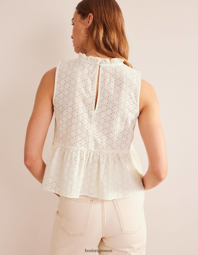 ελεφαντόδοντο είδη ένδυσης broderie peplum top Boden γυναίκες 464PH81414