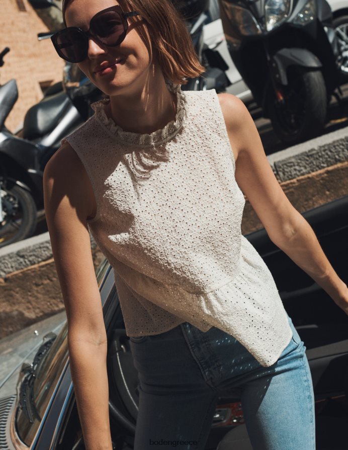 ελεφαντόδοντο είδη ένδυσης broderie peplum top Boden γυναίκες 464PH81414
