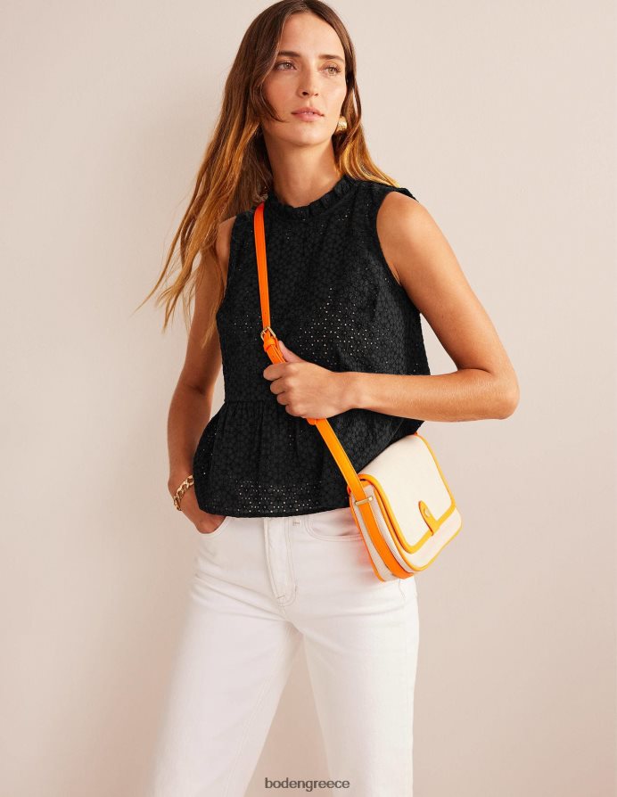 μαύρος είδη ένδυσης broderie peplum top Boden γυναίκες 464PH81701