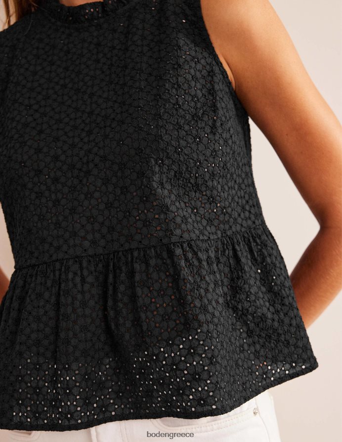 μαύρος είδη ένδυσης broderie peplum top Boden γυναίκες 464PH81701