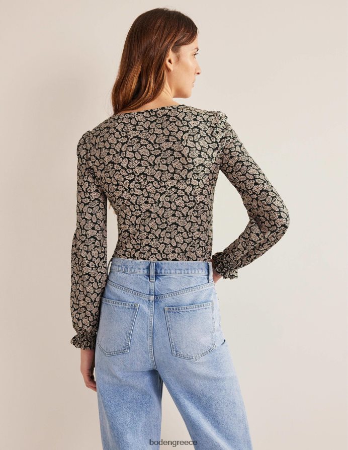 cavelo nero & paisley pop είδη ένδυσης κουμπί μπροστά με λαιμόκοψη v Boden γυναίκες 464PH82262