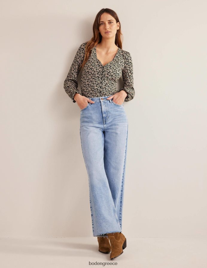 cavelo nero & paisley pop είδη ένδυσης κουμπί μπροστά με λαιμόκοψη v Boden γυναίκες 464PH82262