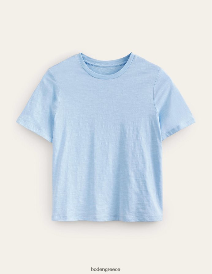 μπλε chambray είδη ένδυσης βαμβακερή μπλούζα με λαιμόκοψη Boden γυναίκες 464PH82047