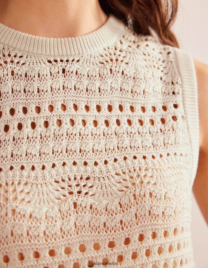 ζεστό ελεφαντόδοντο είδη ένδυσης δεξαμενή croched κροσέ Boden γυναίκες 464PH8934