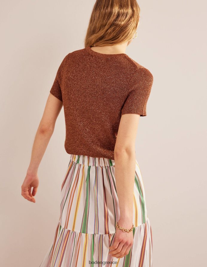 κονιάκ μπρονζέ χρυσή λάμψη είδη ένδυσης cropped αστραφτερό μπλουζάκι Boden γυναίκες 464PH81737