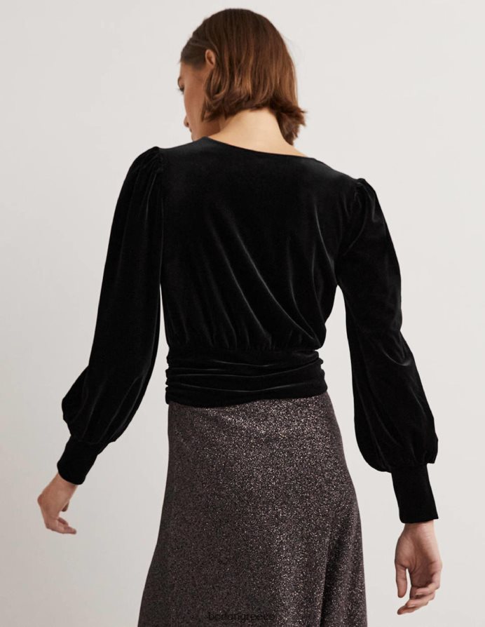 μαύρος είδη ένδυσης cropped βελούδινο μπλουζονάκι Boden γυναίκες 464PH81966